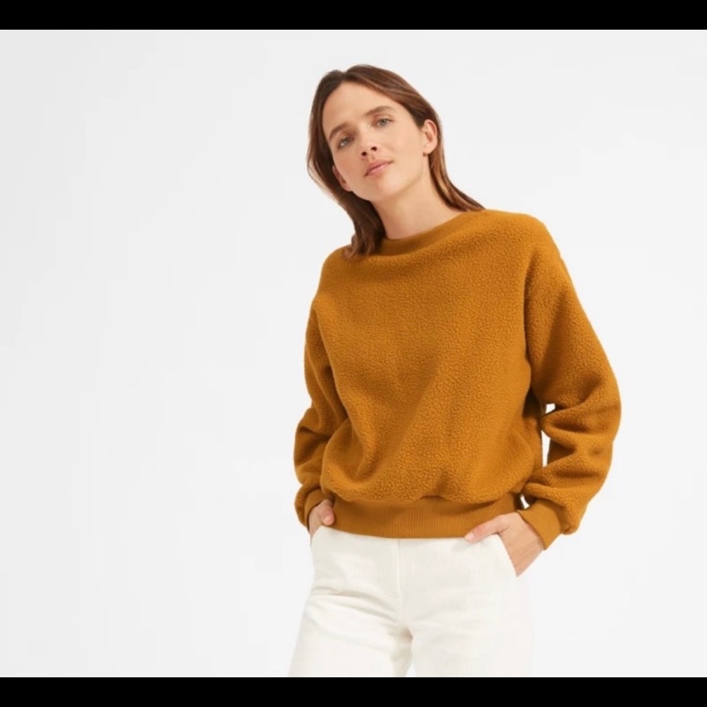 Everlane Renew Fleece Sweater Mustard